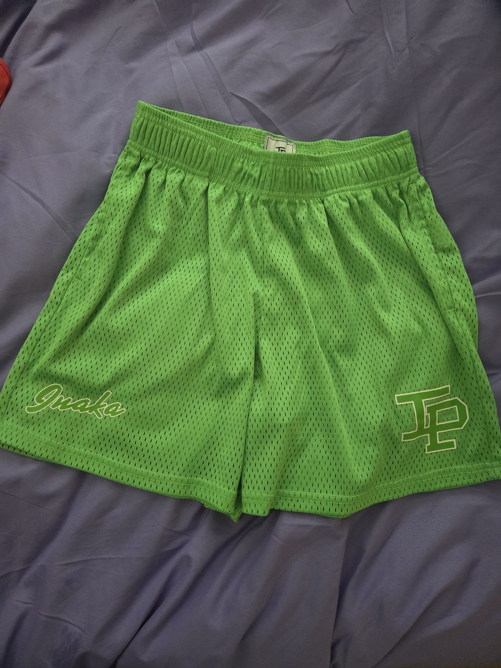 Inaka Power Neon Green Mesh Athletic Shorts